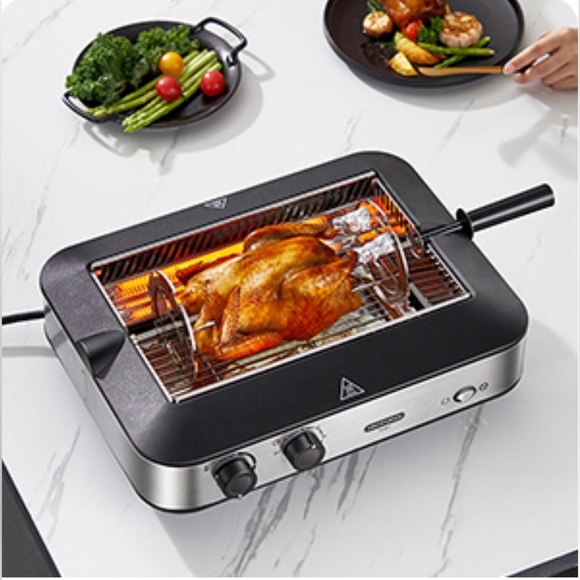 NIBSinopuren Kabob Electric Indoor BBQ Rotisserie with Adjustable Temperature - Picture 2 of 5